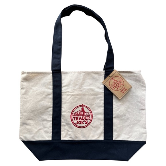 NWT Trader Joe’s Canvas Large Tote Bag - Picture 2 of 6
